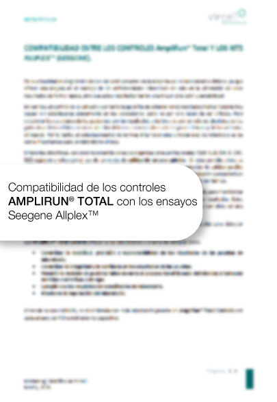 Compatibilidad de los controles AMPLIRUN® TOTAL con los ensayos Seegene Allplex™