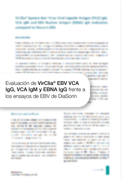 Evaluación de VirClia® EBV VCA IgG, VCA IgM y EBNA IgG frente a los ensayos de EBV de DiaSorin
