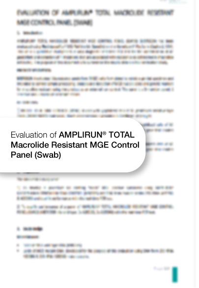Evaluation of AMPLIRUN® TOTAL Macrolide Resistant MGE Control Panel (Swab)