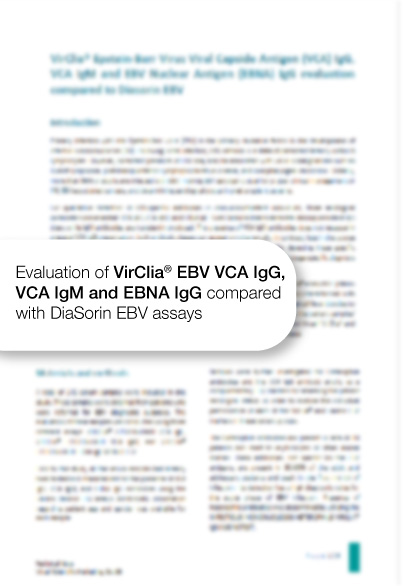 Evaluation of VirClia® EBV VCA IgG, VCA IgM and EBNA IgG compared with DiaSorin EBV assays